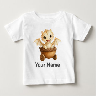 カスタマイズドングリカートの小さなドラゴン ベビーTシャツ