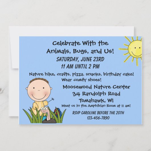 カスタマイズネーチャーハイクの誕生日の招待状 招待状 (裏面)
