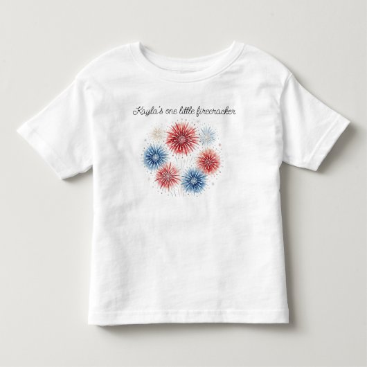 カスタマイズネーム花火 トドラーTシャツ (正面)