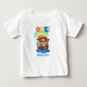 カスタマイズノアの箱舟のベビーの第1誕生日のTシャツ ベビーTシャツ (正面)