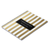 カスタマイズノートの金ゴールドの陰刻背景 ノートブック (左側)