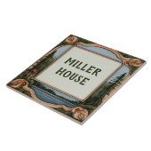 カスタマイズハウスネームプレートレイクハウスキャビンプラーク タイル (側面)