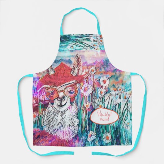 カスタマイズハッピーバースデーママラマ エプロン (正面)