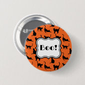 カスタマイズハローウィンパーティオレンジブラックキャッツ 缶バッジ (正面&裏面)