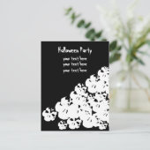 カスタマイズハローウィンパーティスカル白黒 インビテーションポストカード (スタンド正面)
