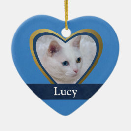 カスタマイズハート形ペットフォトフレーム セラミックオーナメント