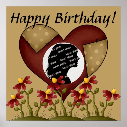 カスタマイズハート誕生日 ポスター (正面)