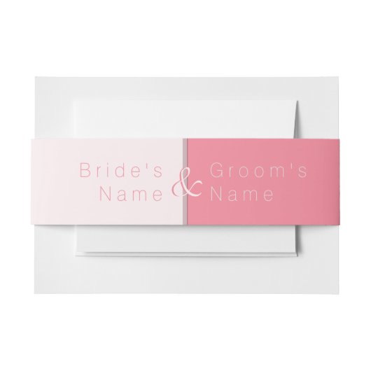 カスタマイズバラピンクフォーエバーが新郎新婦を始める 招待状ベリーバンド (正面例)