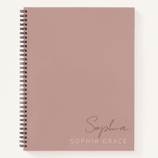 カスタマイズバラモダンモノグラム名 ノートブック (正面)