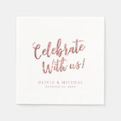 カスタマイズバラ金ゴールド祝グリッター スタンダードカクテルナプキン (正面)