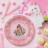 カスタマイズバラ金ゴールド紙プレートと写真 ペーパープレート (パーティー)