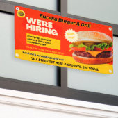 カスタマイズバーガーレストラン今採用 横断幕 (ビルの外側)
