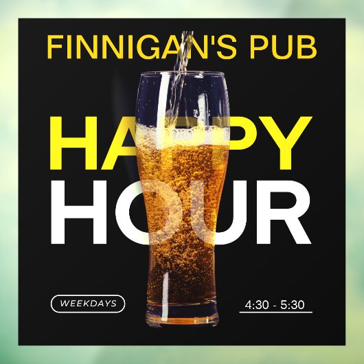 カスタマイズバーパブパブリックハウスハッピーアワービール ウィンドウサイン (シート3)