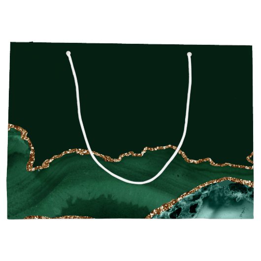 カスタマイズバー(ユダヤ教の)バル・ミツバーマゼルトフグリーン金ゴールド ラージペーパーバッグ (裏面)