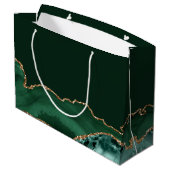 カスタマイズバー（ユダヤ教の）バル・ミツバーマゼルトフグリーン金ゴールド ラージペーパーバッグ (裏面アングル)