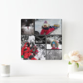 カスタマイズパーソナライズされたパッチ スクエア壁時計 (ホーム)