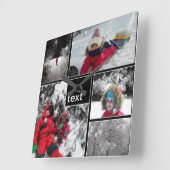 カスタマイズパーソナライズされたパッチ スクエア壁時計 (傾斜)