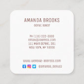 カスタマイズパーソナライズされたベーカリードーナツ スクエア名刺 (裏面)