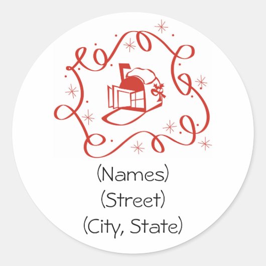 カスタマイズパーソナライズされた休日住所 シール (正面)