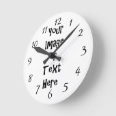 カスタマイズパーソナライズされた写真と文字 ラウンド壁時計 (傾斜)