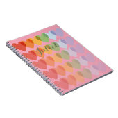 カスタマイズパーソナライズされた可能なかわいいハート虹 ノートブック (右側)