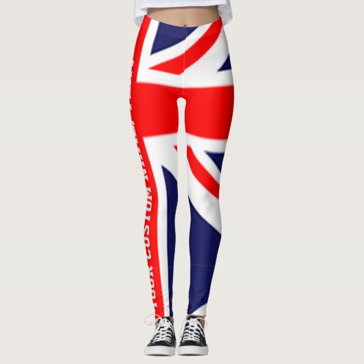 カスタマイズパーソナライズされた可能なイギリス国旗 レギンス (正面)
