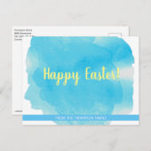 カスタマイズパーソナライズされた可能なイースターの水の色のスプラッシュ シーズンポストカード (正面/裏面)