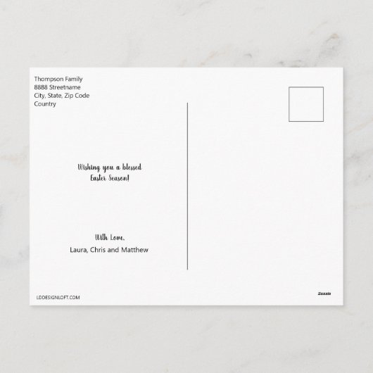 カスタマイズパーソナライズされた可能なイースターの水の色のスプラッシュ シーズンポストカード (裏面)