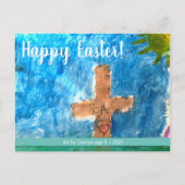 カスタマイズパーソナライズされた可能なイースターキッドのアートワーク シーズンポストカード (正面)