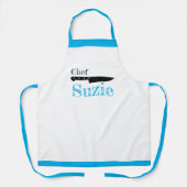 カスタマイズパーソナライズされた可能なシェフ名Mens Womens エプロン (正面)