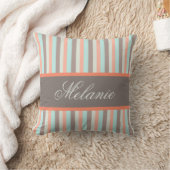 カスタマイズパーソナライズされた可能なパステルカラーストライプオプション クッション (ブランケット)