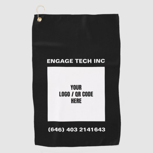 カスタマイズパーソナライズされた可能なフォトロゴQRコードブランド ゴルフタオル (正面)