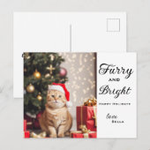 カスタマイズパーソナライズされた可能なペットフォトクリスマスカード シーズンポストカード (正面/裏面)