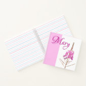 カスタマイズパーソナライズされた可能なメアリー名パープルフローラ ノートブック (内部)