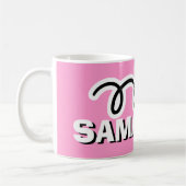 カスタマイズパーソナライズされた可能な子ども名を持つ女の子用マグ コーヒーマグカップ (左)