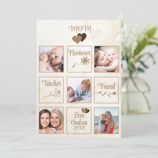 カスタマイズパーソナライズされた可能な母の日の写真カード シーズンカード (スタンド正面)