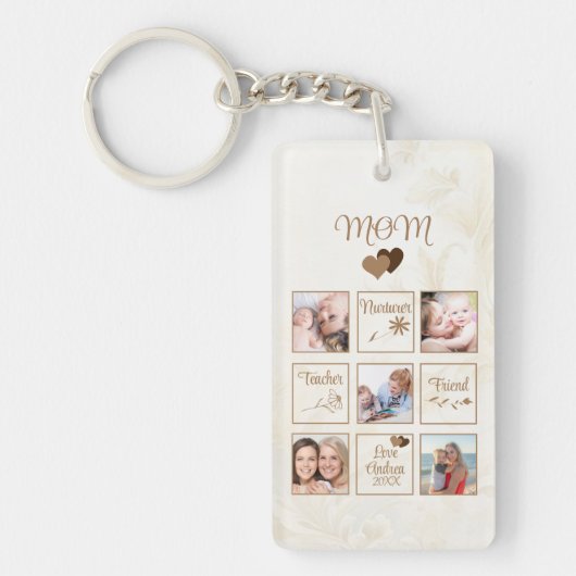 カスタマイズパーソナライズされた可能な母の日の写真 キーホルダー (正面)