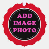 カスタマイズパーソナライズされた可能な画像フォト オーナメントカード (正面)