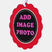 カスタマイズパーソナライズされた可能な画像フォト オーナメントカード (左)