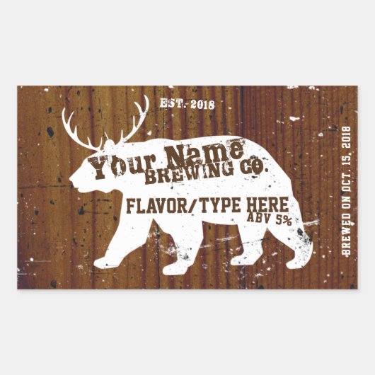 カスタマイズパーソナライズされた可能なHomebrewラベル 長方形シール (正面)