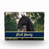 カスタマイズパーソナライズされた可能/馬写真（名前を表示） フォトブロック (正面)