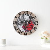 カスタマイズパーソナライズされた子の冬パッチ ラージ壁時計 (ホーム)