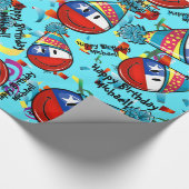 カスタマイズパーティーの帽子|誕生日のチリの旗 ラッピングペーパー (角)