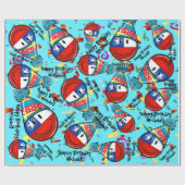 カスタマイズパーティーの帽子|誕生日のチリの旗 ラッピングペーパー (フラット)