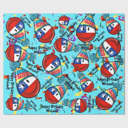 カスタマイズパーティーの帽子|誕生日のチリの旗 ラッピングペーパー (フラット)