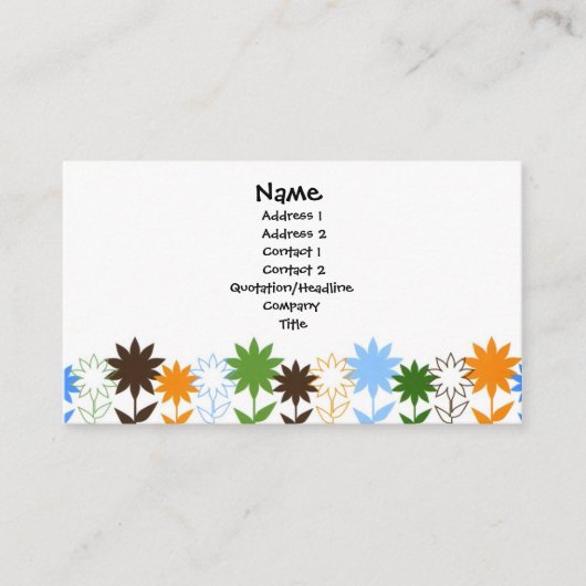 カスタマイズヒマワリの影- 名刺 (正面)