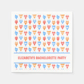 カスタマイズビキニ プールパーティー ブライズテイル スタンダードカクテルナプキン (正面)