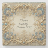 カスタマイズビクトリアン可能な聖句 ストーンコースター (正面)