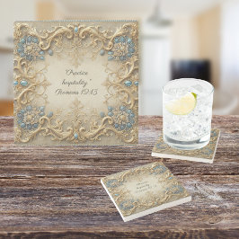 カスタマイズビクトリアン可能な聖句 ストーンコースター