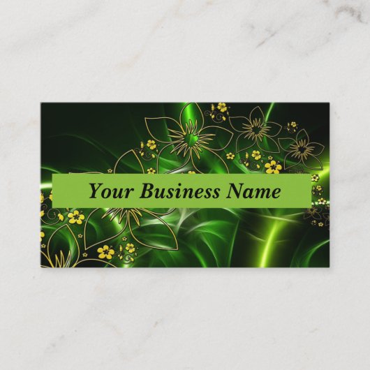 カスタマイズビジネス・カード緑の黄色の黒のカード 名刺 (正面)